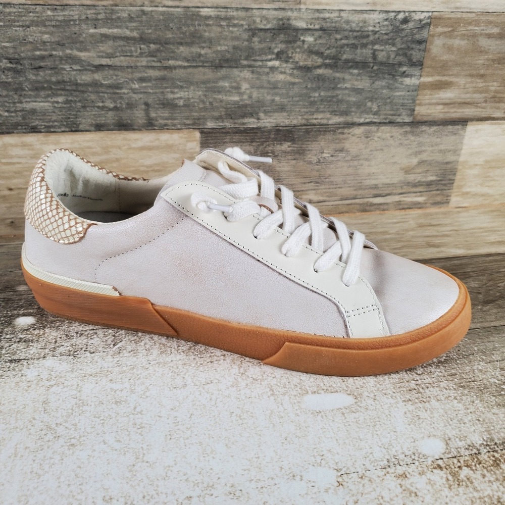 Dolce Vita Womens Shoes Sz 9.5 Ivory Multi Nylon Round Toe Lace Up Sneakers